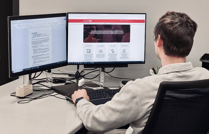 A student utilizing Immediate Access One to study on a desktop computer